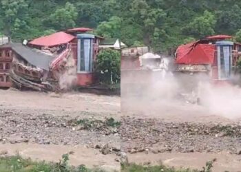 उत्तराखंड में भारी बारिश के कारण देहरादून डिफेंस कॉलेज की इमारत गिरी