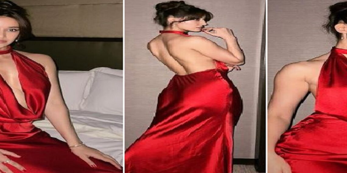 disha in red hot dress new