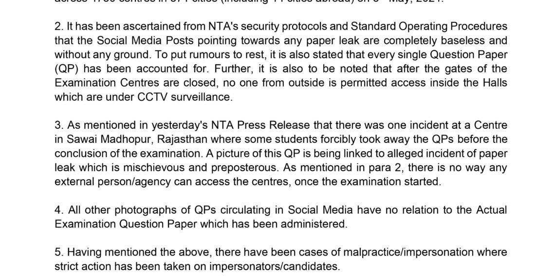 NEET UG Paper Leak : नीट का पेपर हुआ लीक, मचा हंगामा