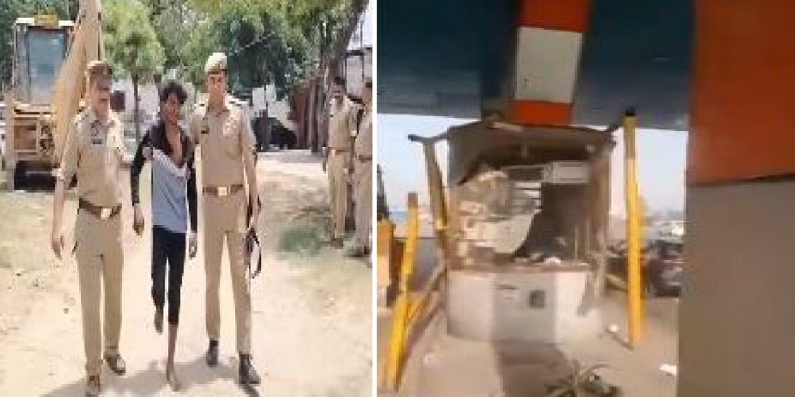 dispute over toll tax in Chhijarasi, Hapur, toll plaza was demolished with a bulldozer, video went viral