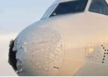 IndiGo flight's nose cone broke in mid-air due to hail, causing commotion