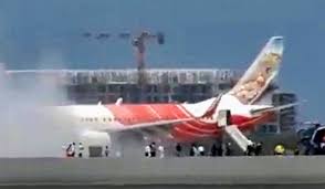 Breaking: Air India flight AI-315 caught fire during landing, causing panic