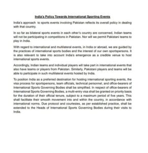 भारत-पाक मैचों पर खेल मंत्रालय का बड़ा फैसला - Panchayati Times