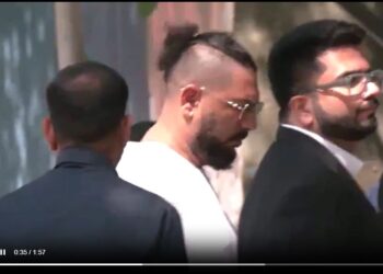 Former cricketer Yuvraj Singh arrives at the ED office for questioning in the online betting app 1xBet case.