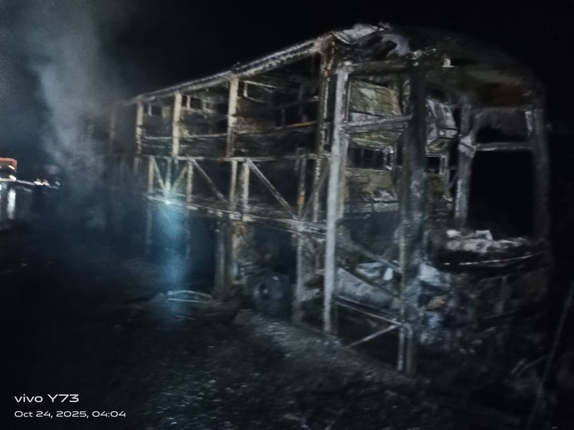 Bengaluru-Bound Bus fire accident