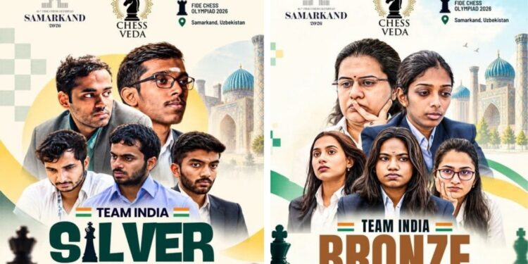Chess Olympiad 2026: भारत का डबल पोडियम फिनिश, पुरुषों को सिल्वर और महिलाओं को ब्रॉन्ज - Panchayati Times